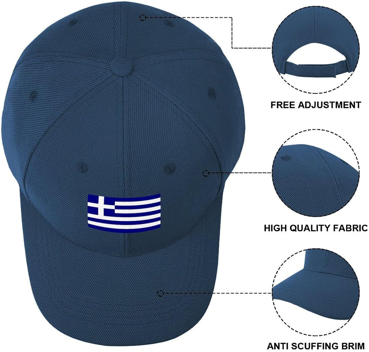 Kids Baseball Cap Greece Flag Hat for Boys Girls Adjustable Snapback Trucker Hats Sports Outdoor Travel