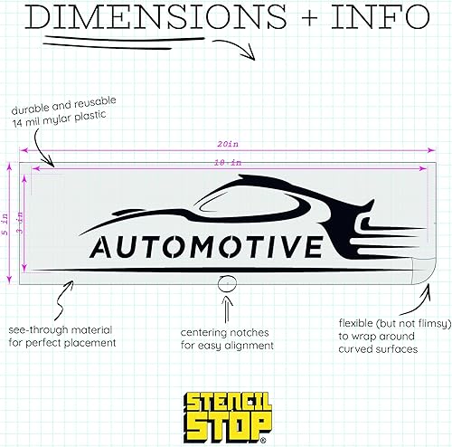 Miniatura 8 de Stencil Stop Plantillas personalizadas para pintura en aerosol, personalizables para logotipos, negocios, imágenes, plástico Mylar de 0.55 pulgadas