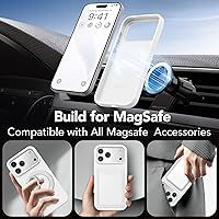 Vista 461 de GONEZ Funda de silicona para iPhone 15 Pro Max, compatible con Magsafe, protector de cámara + protector de pantalla, forro de microfibra suave Negro