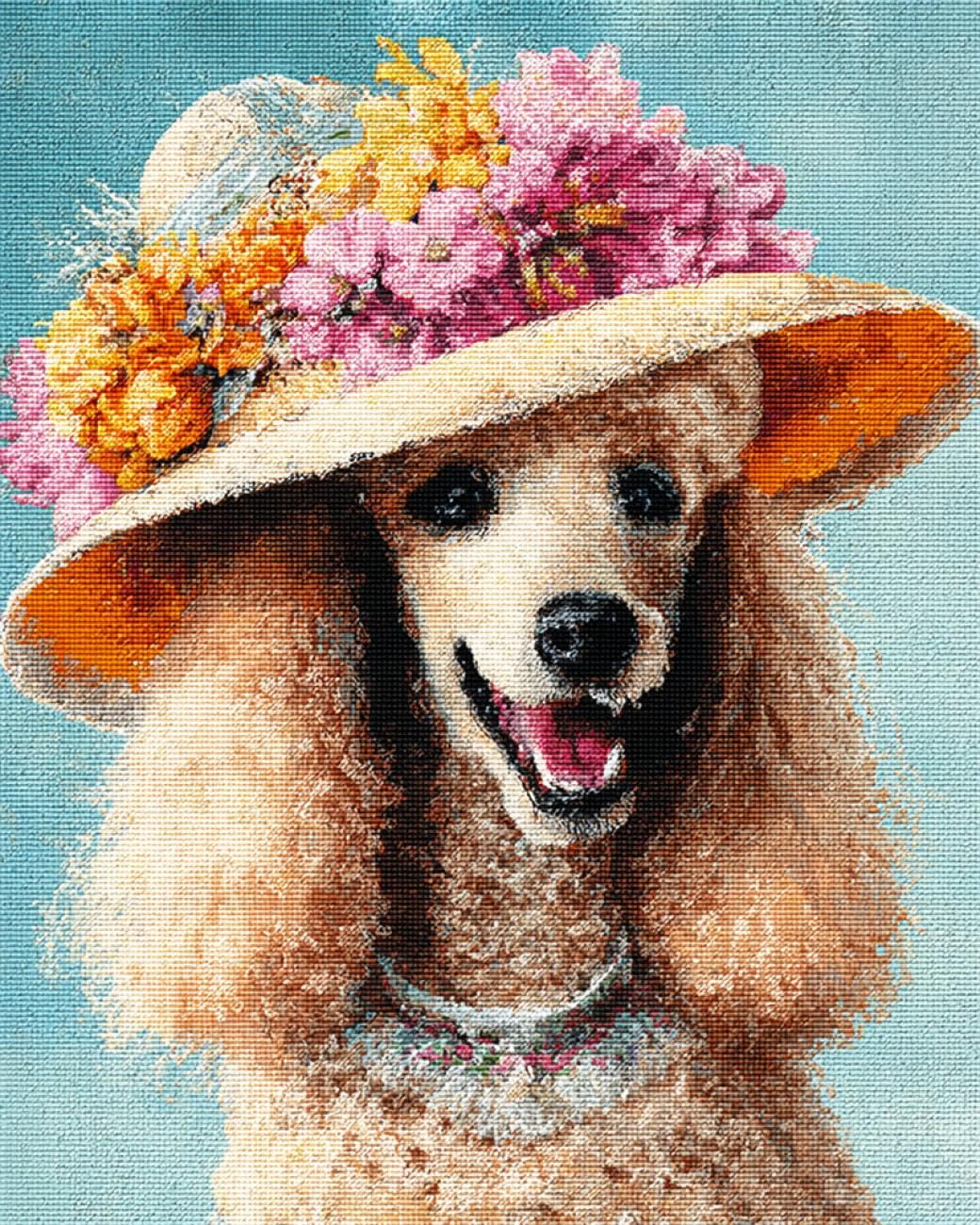 Kits De Punto De Cruz Con Cuentas Caniche Perro (animal) 9CT 30x40cm