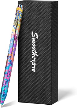SMOOTHERPRO Titanium Bolt Action Pen,Black | Refillable Titanium Pen with Pilot G2 Compatible Refill for Office Writing, Journaling, Signatures, and Everyday Carry.