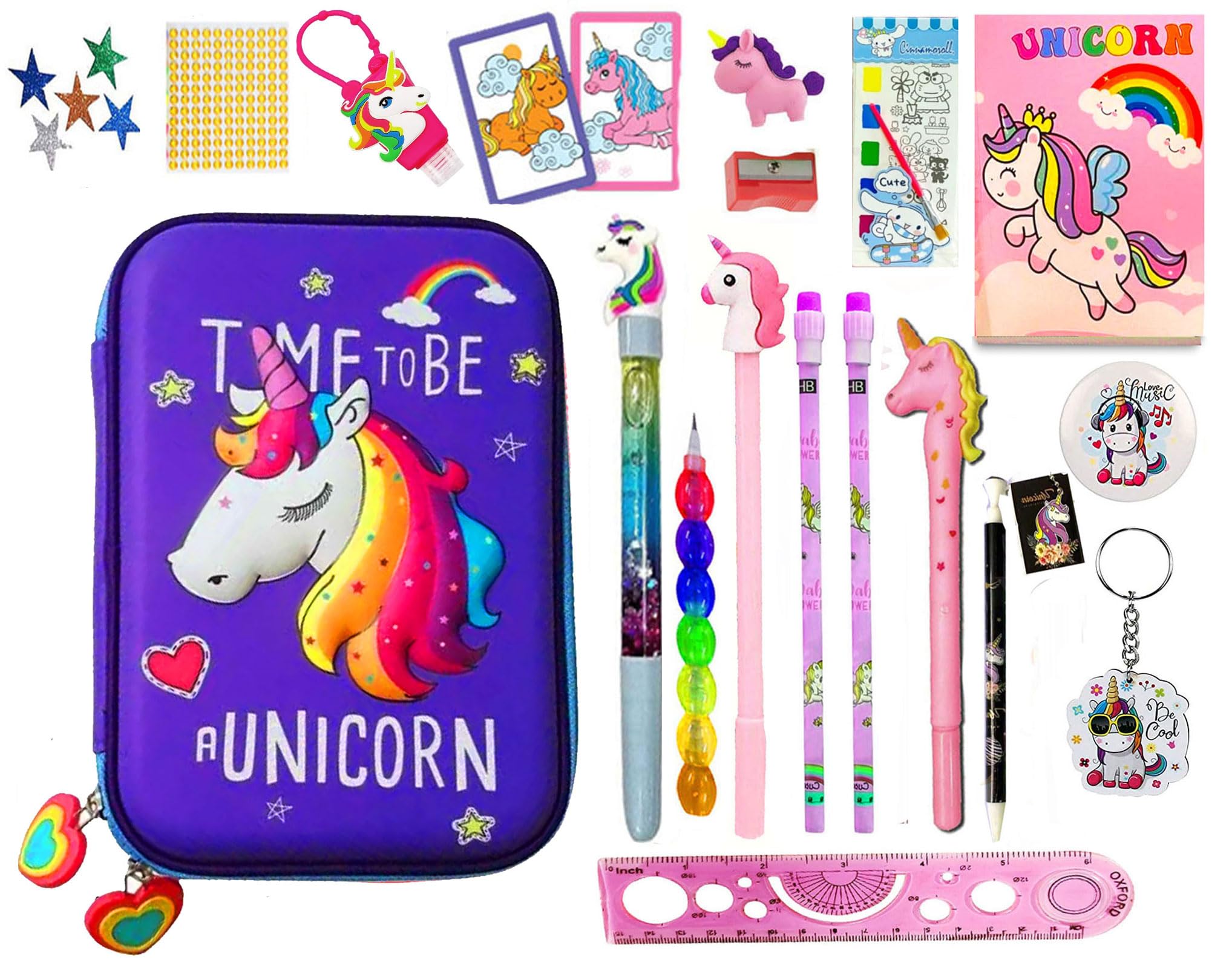 KOBBET® Unicorn Theme 3D Big Pouch for Girls with Stationery Large Capacity Big Pouch with All Stationery for Girls Birthday Gift, Party Favor Gift for Girls School Stationery Set for Girls (Style 10) (B0CYY4VNJ7) Amazon Price History, Amazon Price Tracker