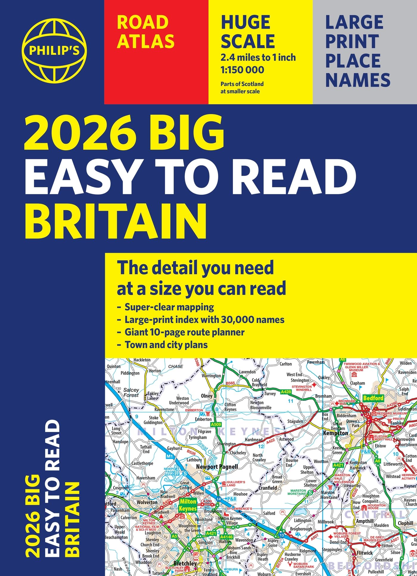 2026 Philips Big Easy to Read Britain Road Atlas PAPERBACK 9781849077187
