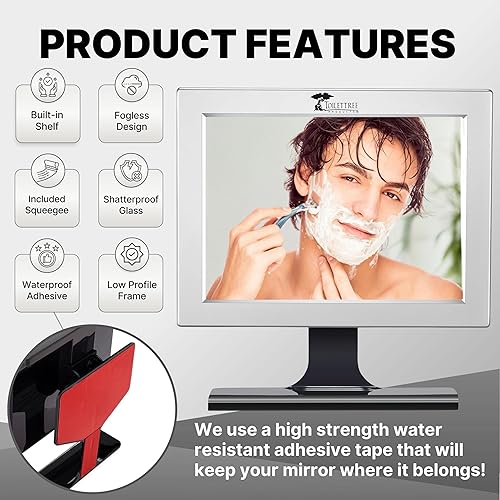 Miniatura 8 de Espejo para ducha que no se empaña, Plateado