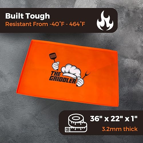 Miniatura 6 de Alfombrilla de silicona para parrilla Blackstone, ajuste universal para todas las planchas de 36 pulgadas  Cubierta 100% silicona de grado