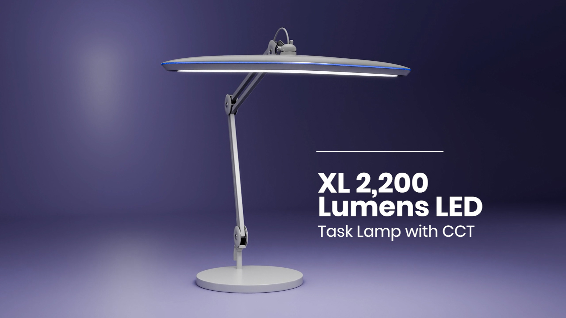 Image of Neatfi XL 2,200 Lumens 20W LED Task Lamp - 23 inch Ultra-Wide Head | 182 SMD LEDs | 4 Brightness Levels | 3 Light Modes | Eye-Caring, Glare-Free | Adjustable Arm (Black, CCT with Base)