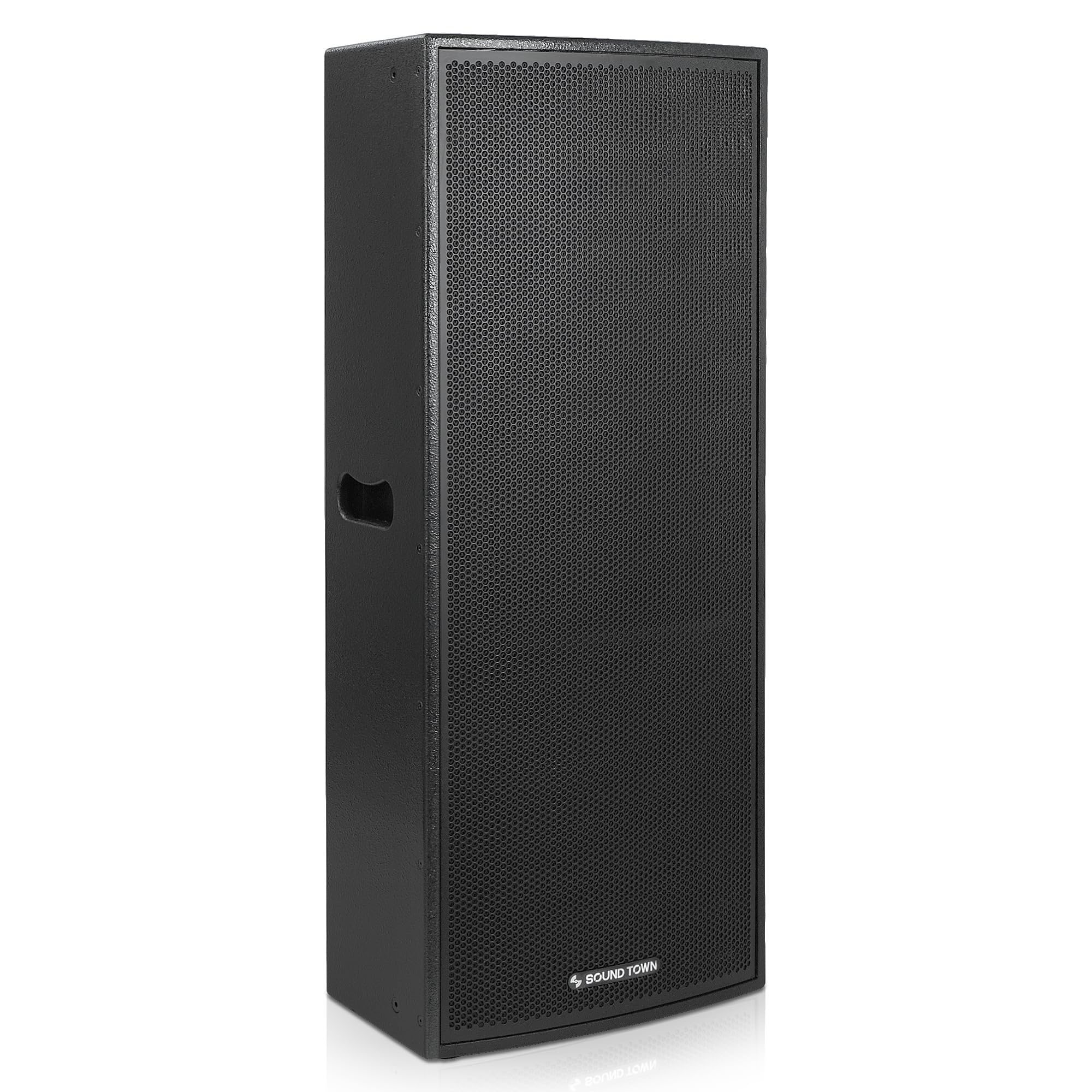 Sound Town CARME Series Dual 15" 2-Way Class-D Powered Professional PA DJ Speaker with DSP &amp; TWS for Live Sound, Church, Lounge, Bar Installations, Black (CARME-215BPW)