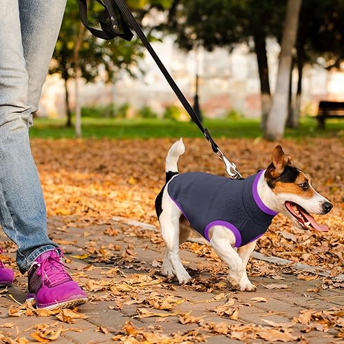 Miniatura 8 de BAEJMJK Paquete de 2 chaleco de forro polar para perro con botones para perros pequeños, gatos, suave y cálido, para niños y niñas, cachorro, otoño,