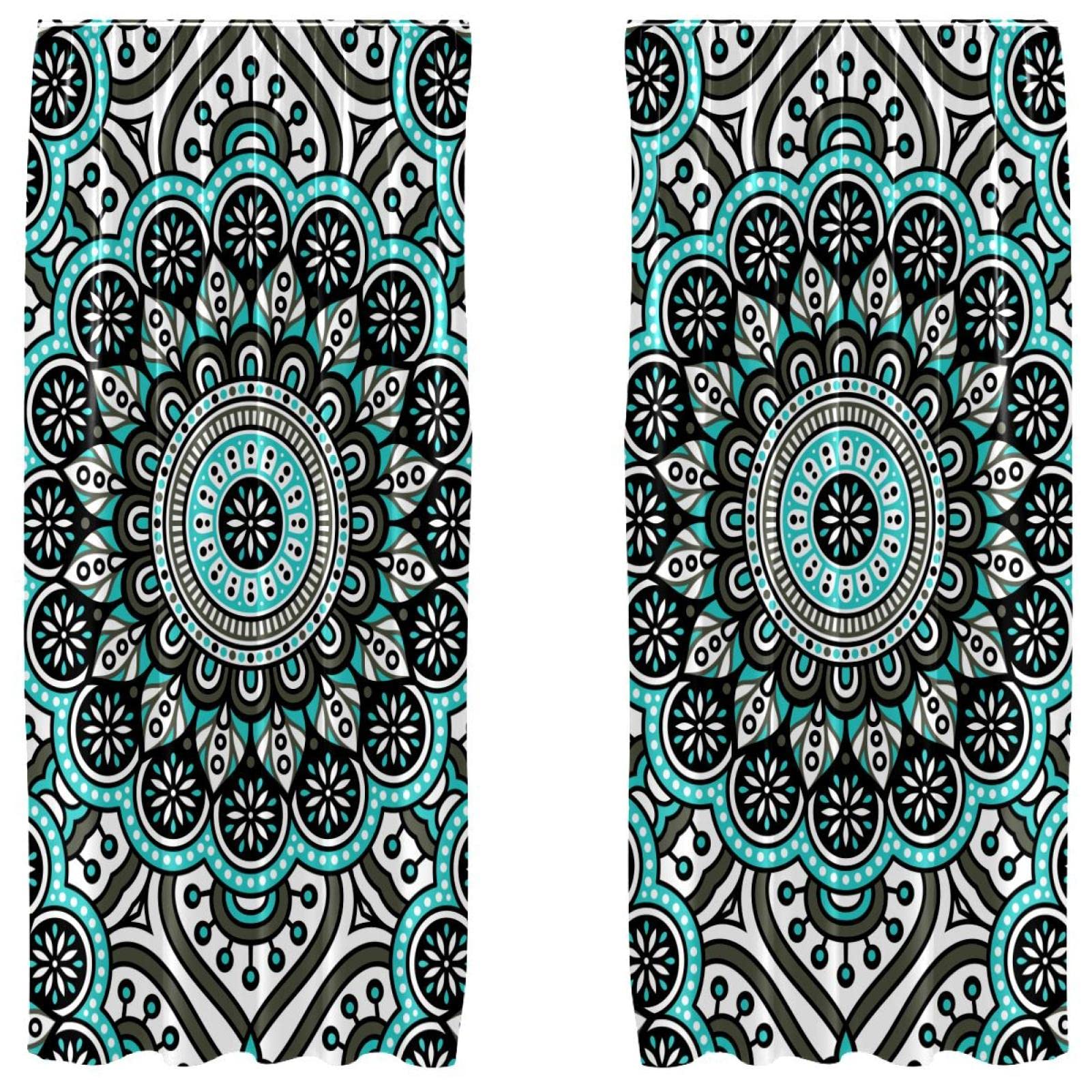 Rideaux mandala floral pour habiller vos fenêtres et protéger l'intimité