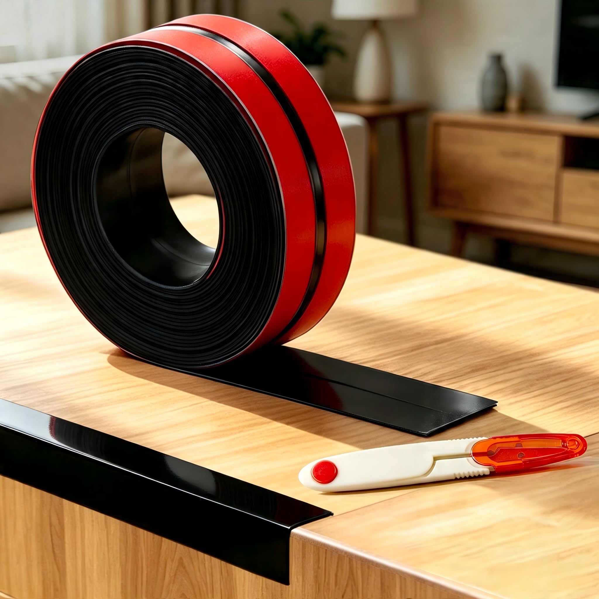 NETFLO Flexible Moulding Trim 5mx20mm Black TPE Self Adhesive Corner Trim