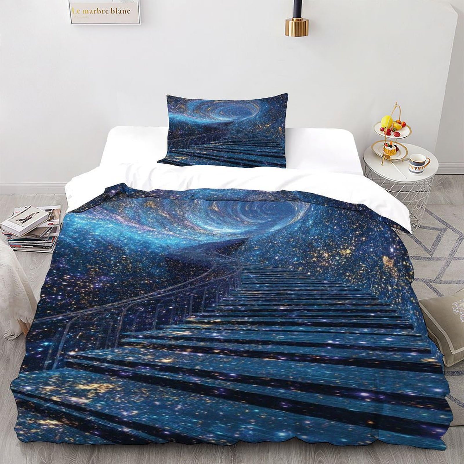Housse de couette starry sky 135x200cm pour transformer votre chambre en nuit étoilée