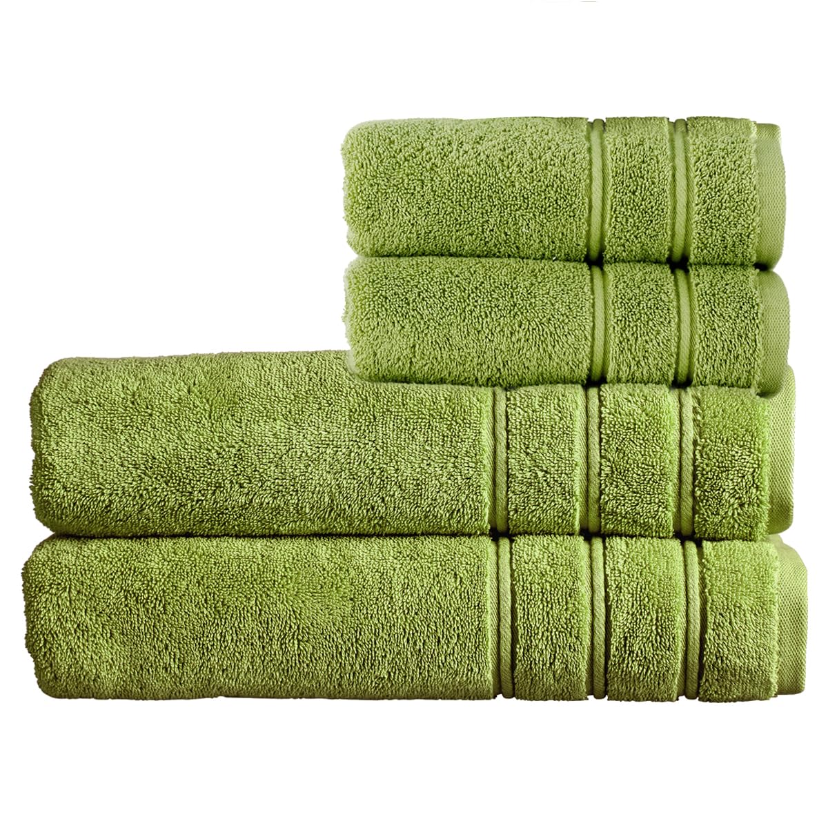 Christy Antalya Bath Sheets Set | 4 Piece | 100% Turkish Cotton | 600GSM | Soft Plush Luxury Towel Set | 2 Bath Sheets 2 Hand Towels | Quick Dry | Fern Green