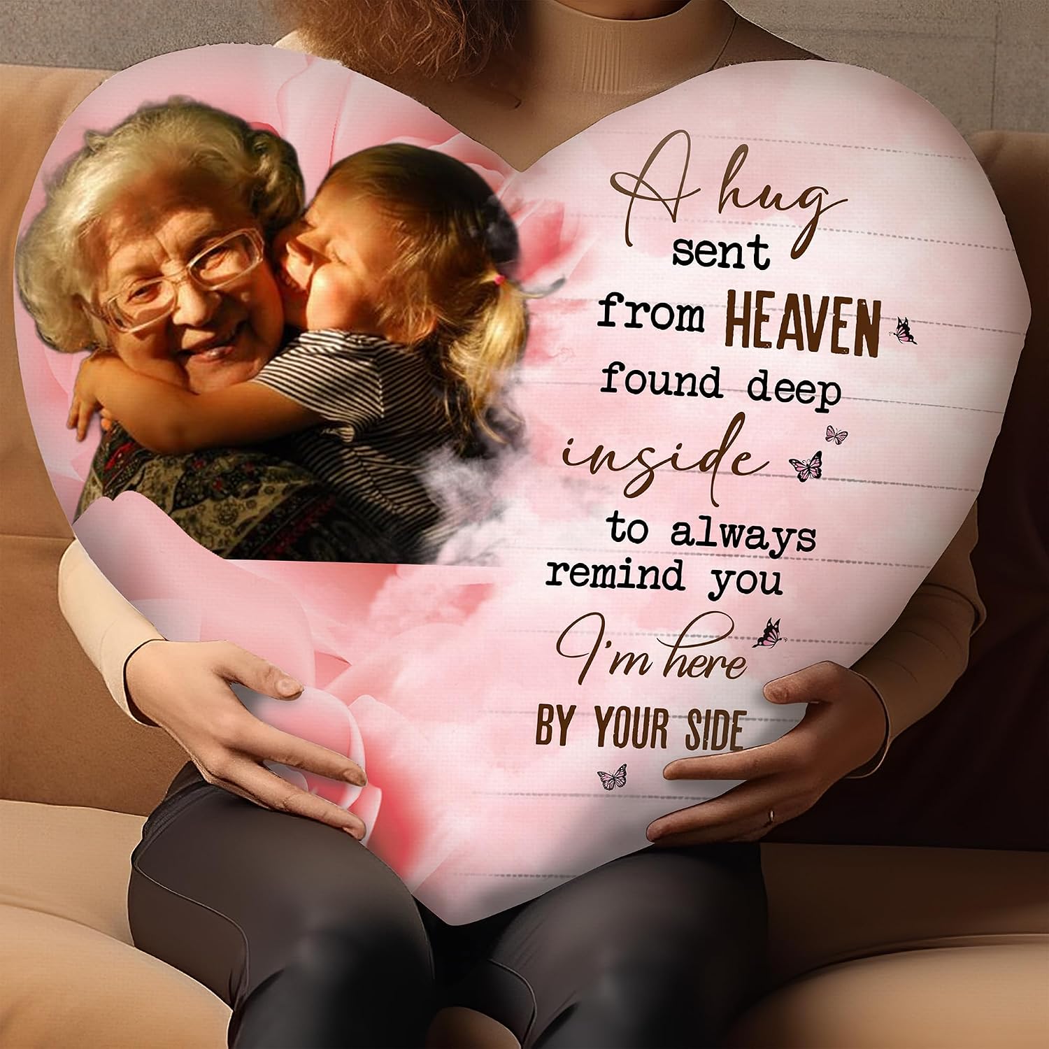 Gossby Personalized Memorial Pillow from Photo - Custom Memorial Gift for Loss of Grandma Mom - Sympathy Gift for Loss of Grandmother Mother - Memorial Gift Loss of Loved One - Mothers Day Memorial