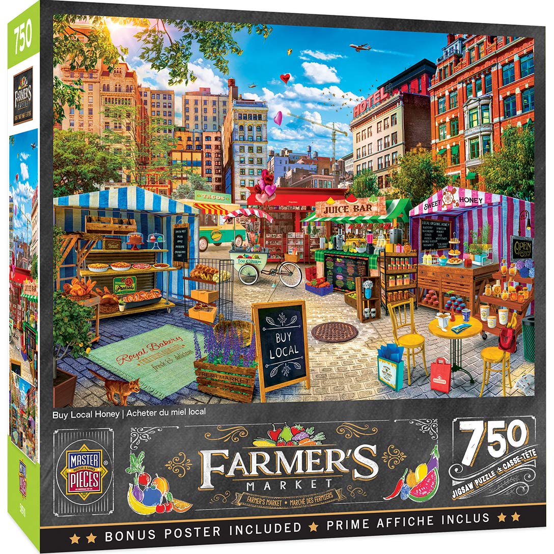 MasterPieces 750 Piece Jigsaw Puzzle for Adults, Family, Or Kids - Buy Local Honey - 18"x24"