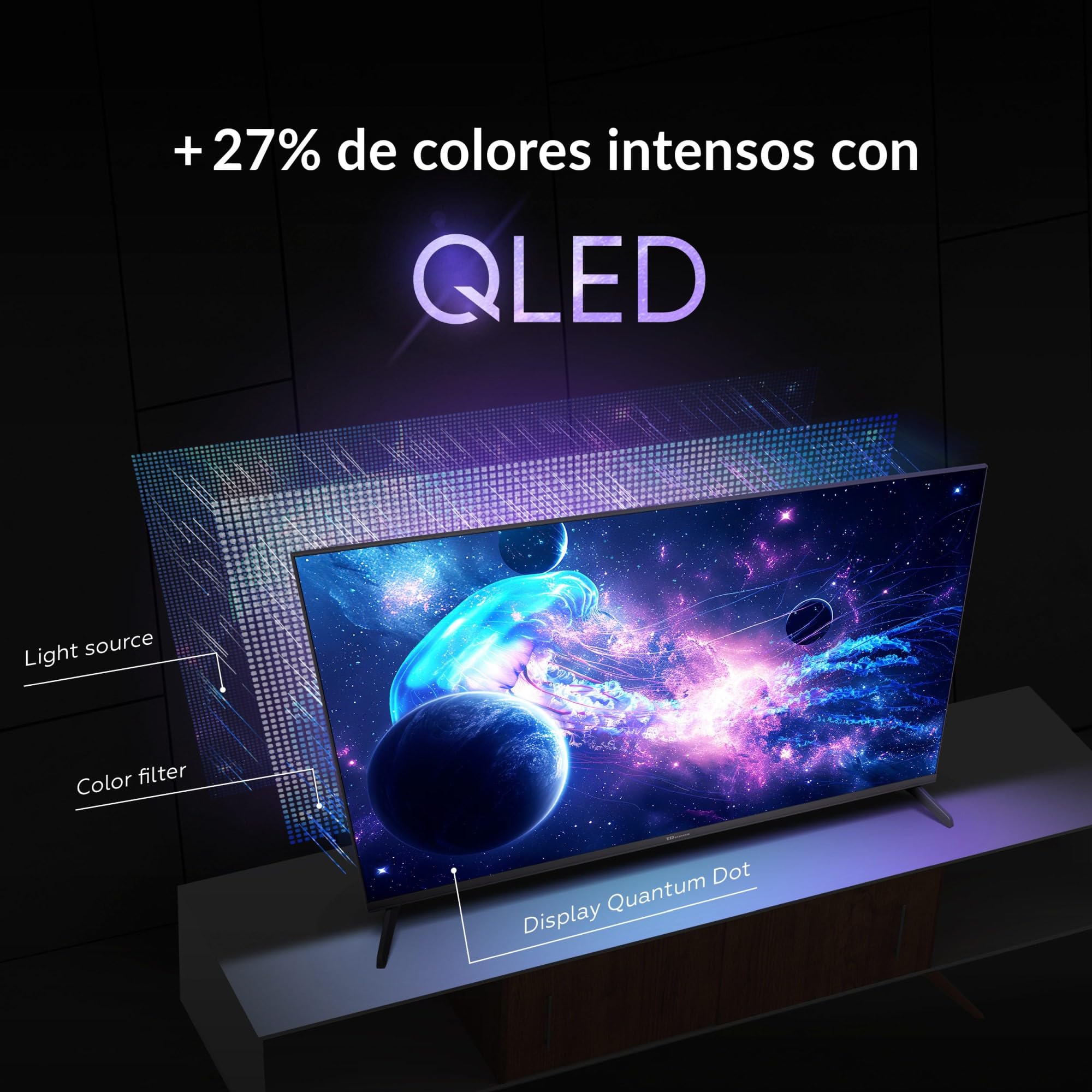 TD Systems - Smart TV 32 Pulgadas QLED, Android 14 GTV, Television TDT HD, Modelo 2025, Televisor con 3 años de garantía - PRIME32K21GLQ