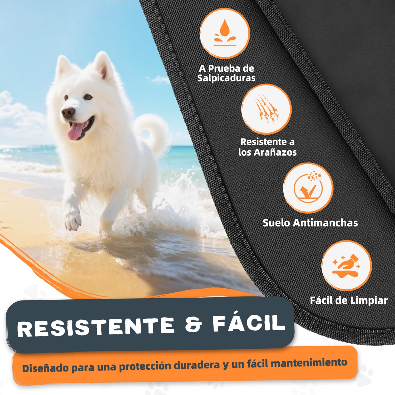 Funda Maletero Coche Perros Universal, Protector Antideslizante y Impermeable, con Protección Lateral, Cubierta Coche Antiarañazos Lavable para SUV Camión Sedán, Negro(Ligero)