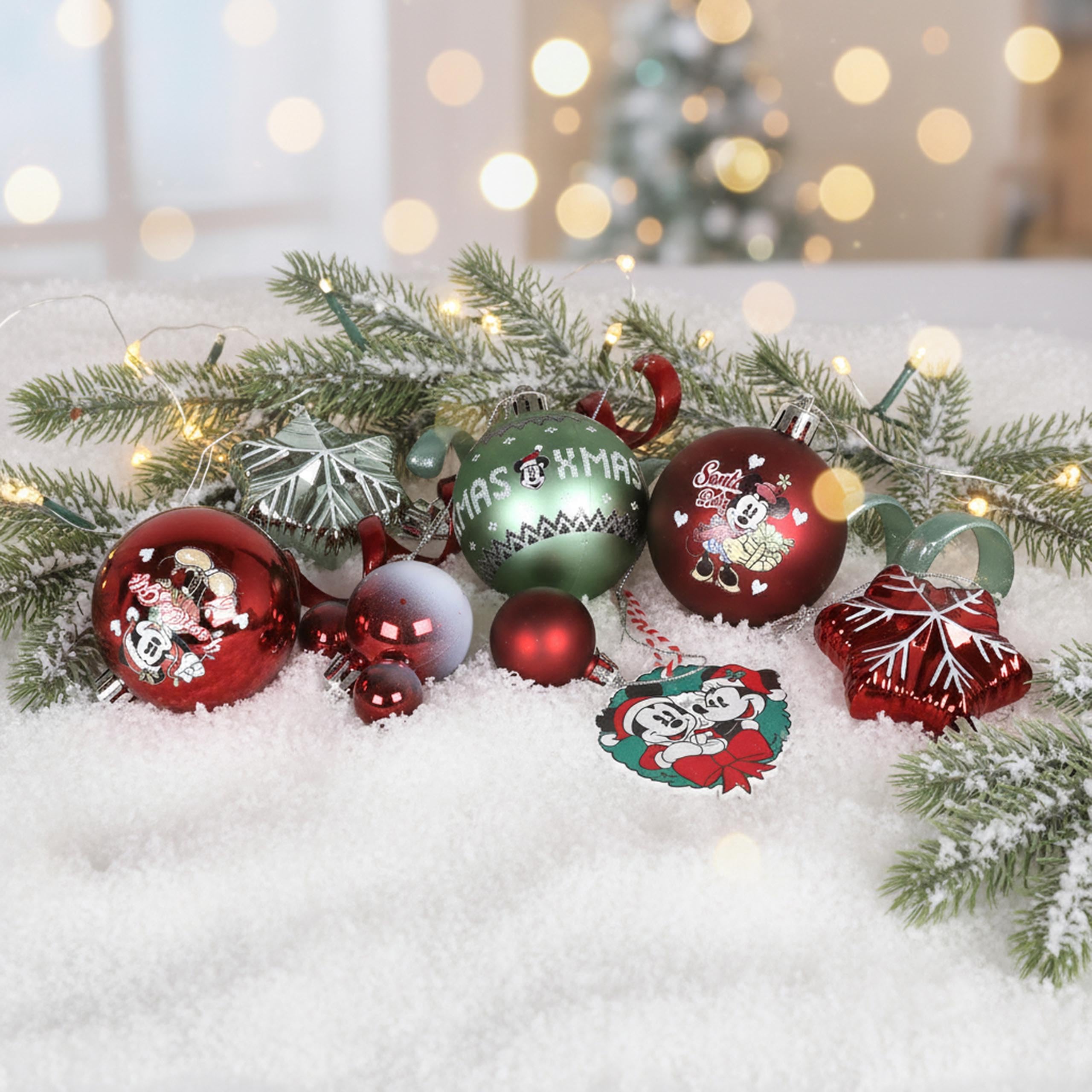 Disney Mickey Mouse Set de Boules de Noël Incassables Set 25 Pièces