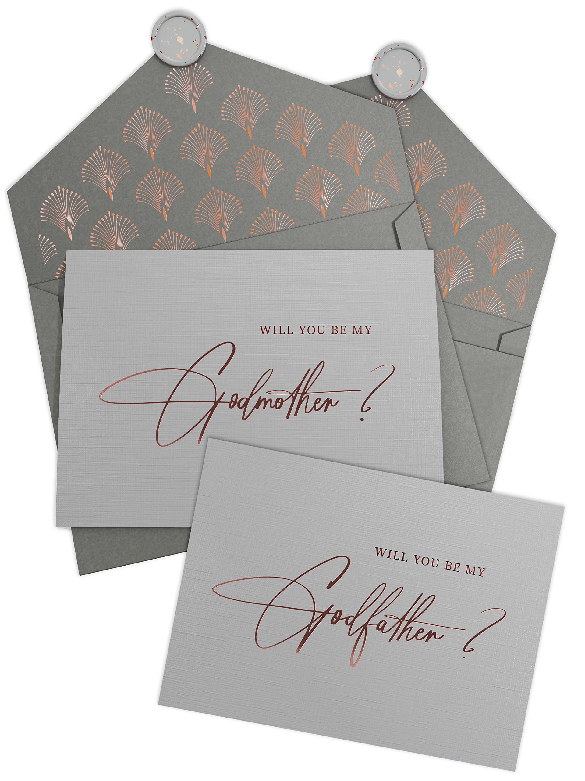 Joli CoonWill you be my godmother - Will you be my godfather card with envelopes and wax seals - Godparents proposal card