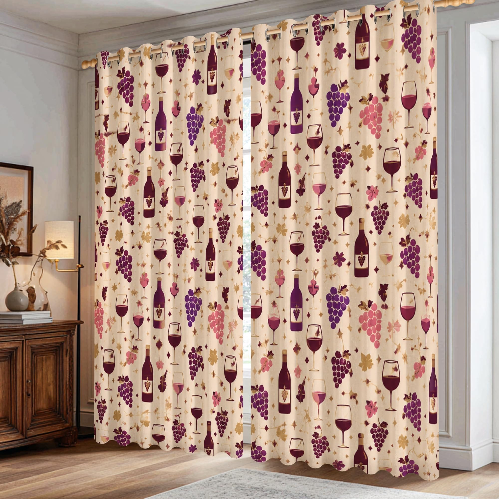Rideau occultant haut de gamme violet automne style vintage 106x213cm