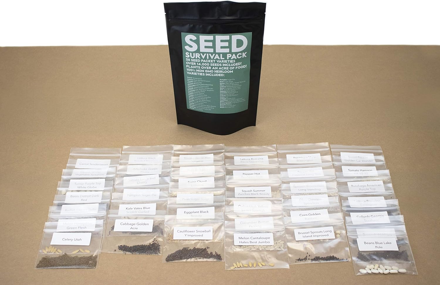 Shop Succulents | Emergency Survival Garden Kit | 14,000 Non GMO Heirloom Seeds with Long Shelf Life 38 Variety Pack of Edible Fruits and Vegetables,