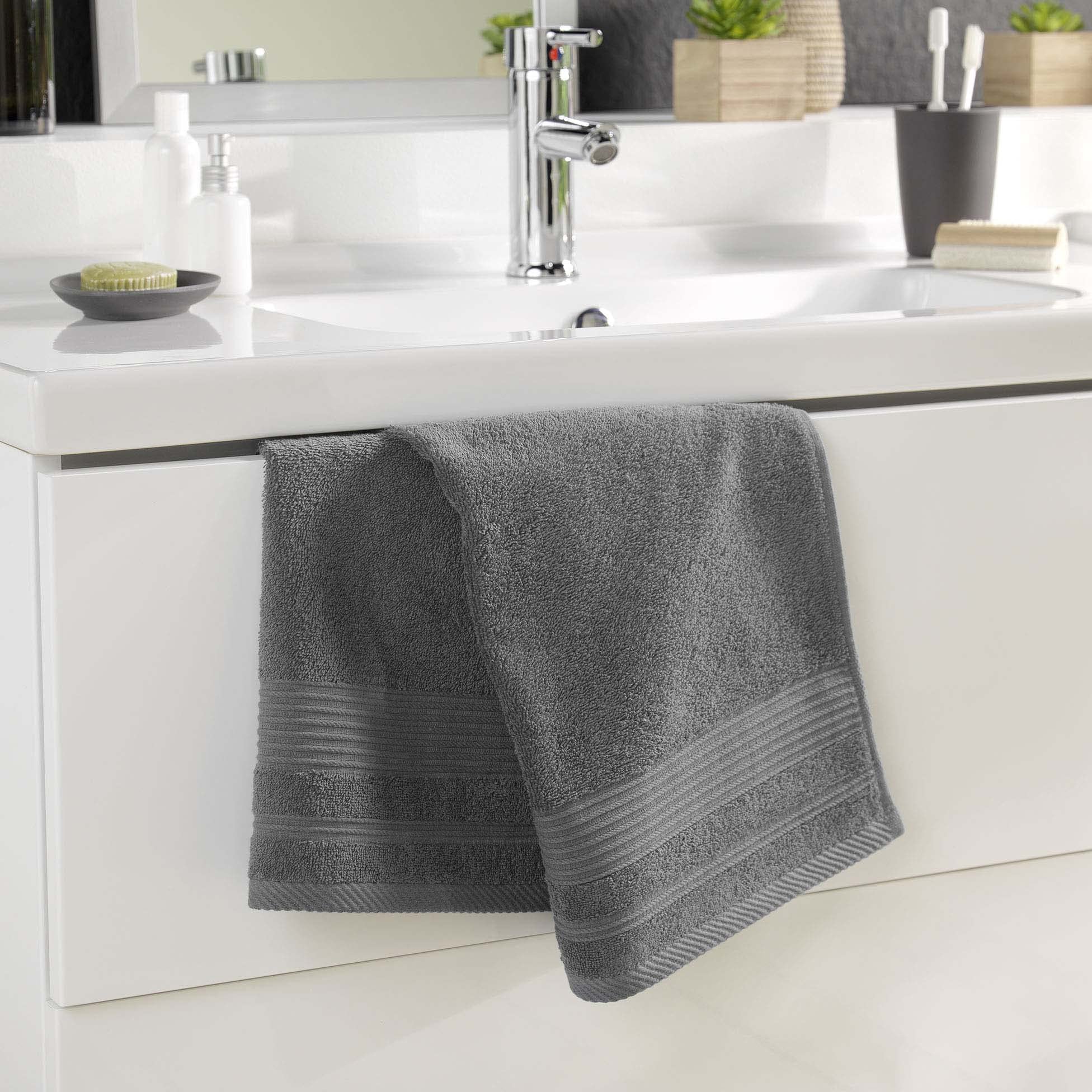 Douceur d'Intérieur Toilet Towel, Cotton, Anthracite, 50 x 90 cm, Charcoal - Image 2