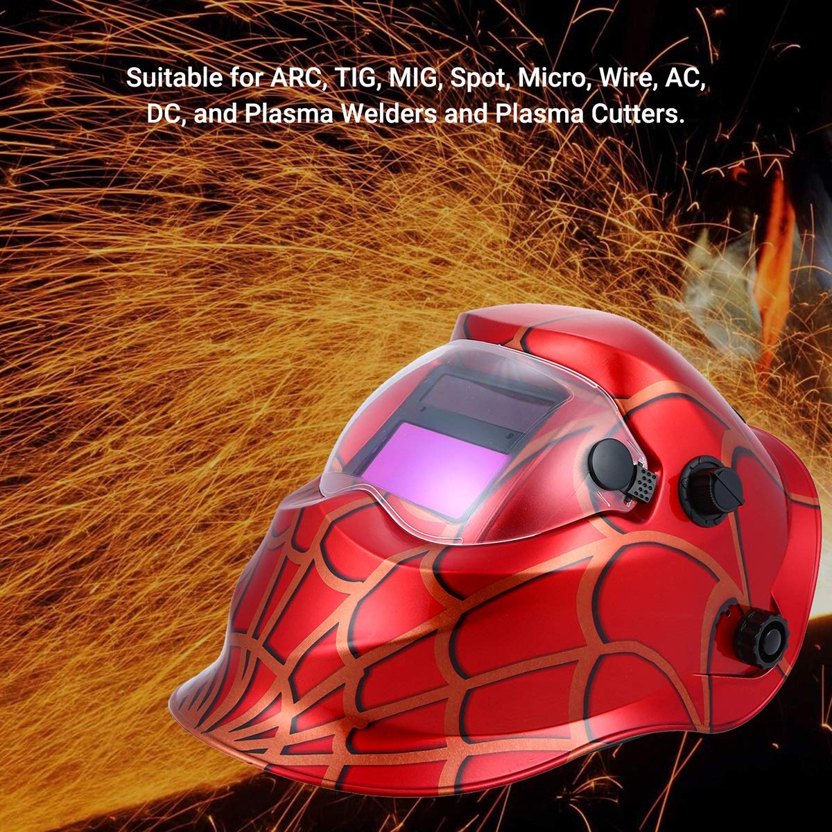 Máscara de soldadura,Casco de soldadura,Máscara de soldador,Casco de soldadura Casco de soldadura Casco protector de oscurecimiento automático con energía solar Máscara de soldadura Escudo con modo de