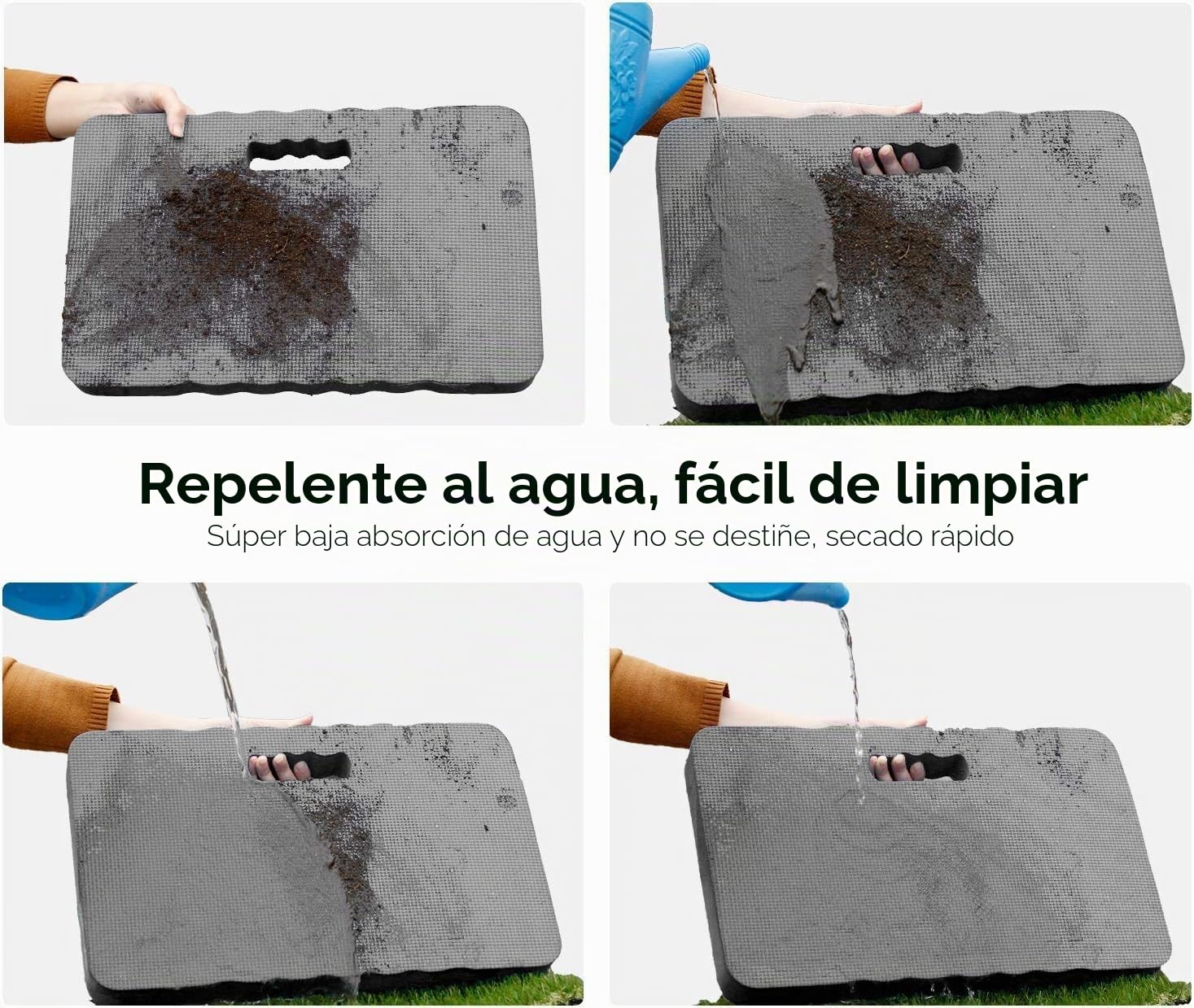 Ohuhu Almohadilla para Rodillas Cojín para Rodillas 2 Piezas para Bañar a tu Bebé, Limpiar el Suelo y Rezar - Colchoneta para Rodilla para Jardín, Hacer Ejercicio y Practicar Yoga, 42 x 26 x 4 cm