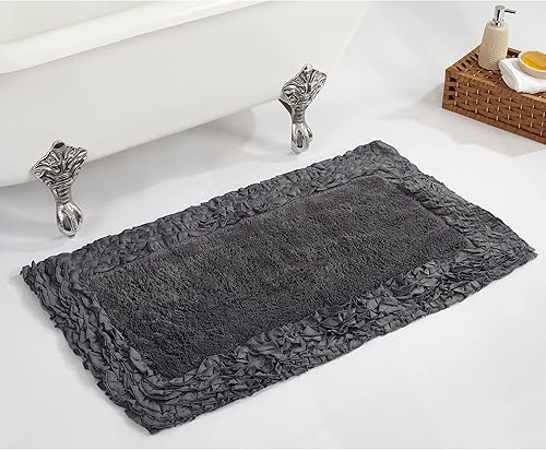 Miniatura 3 de Better Trends Alfombra de Baño Premium Redonda de 30", 100% Algodón, Absorbente de Agua con Respaldo Antideslizante, Lavable a Máquina para Baño,