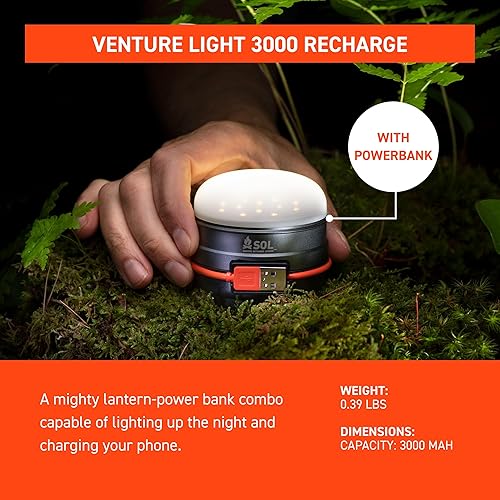 Miniatura 3 de S.O.L. Venture 3000 Luz LED recargable para acampar con banco de energía