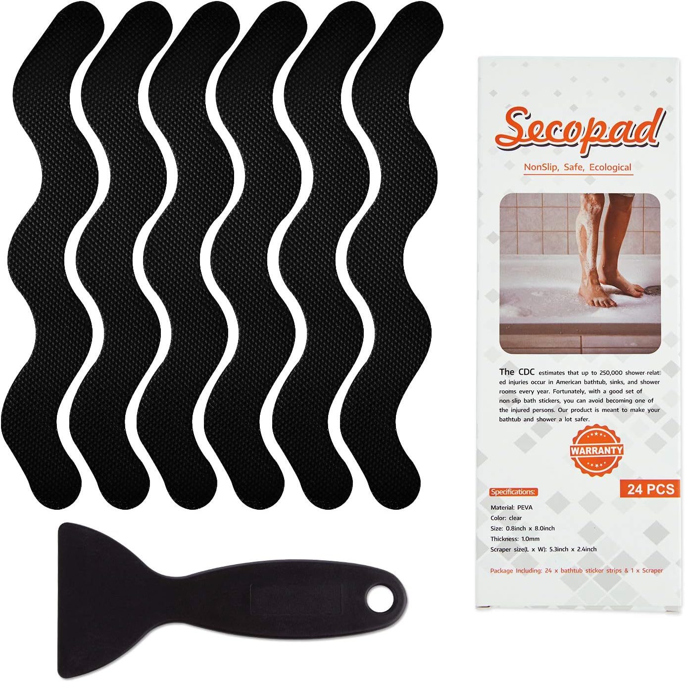 45 Pieces Adhesive Oval Bath Treads AntiSlip Bathtub