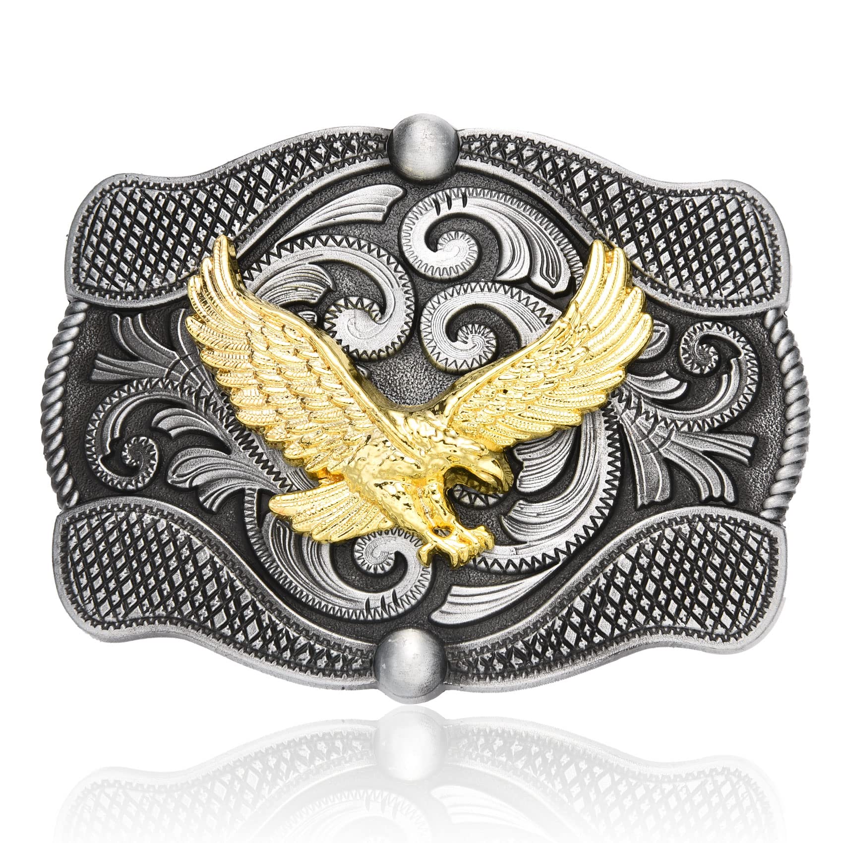 BBOTENLonghorn Bull Belt Buckle for Men, Western Cowboy Belt Buckles, Bull Cross Eagle Horse Belt Buckle for Women