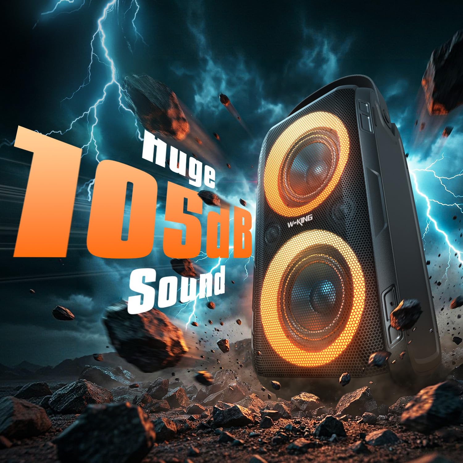 Amazon.co.jp: W-KING 80W Bluetoothスピーカーラウド 、スーパー重
