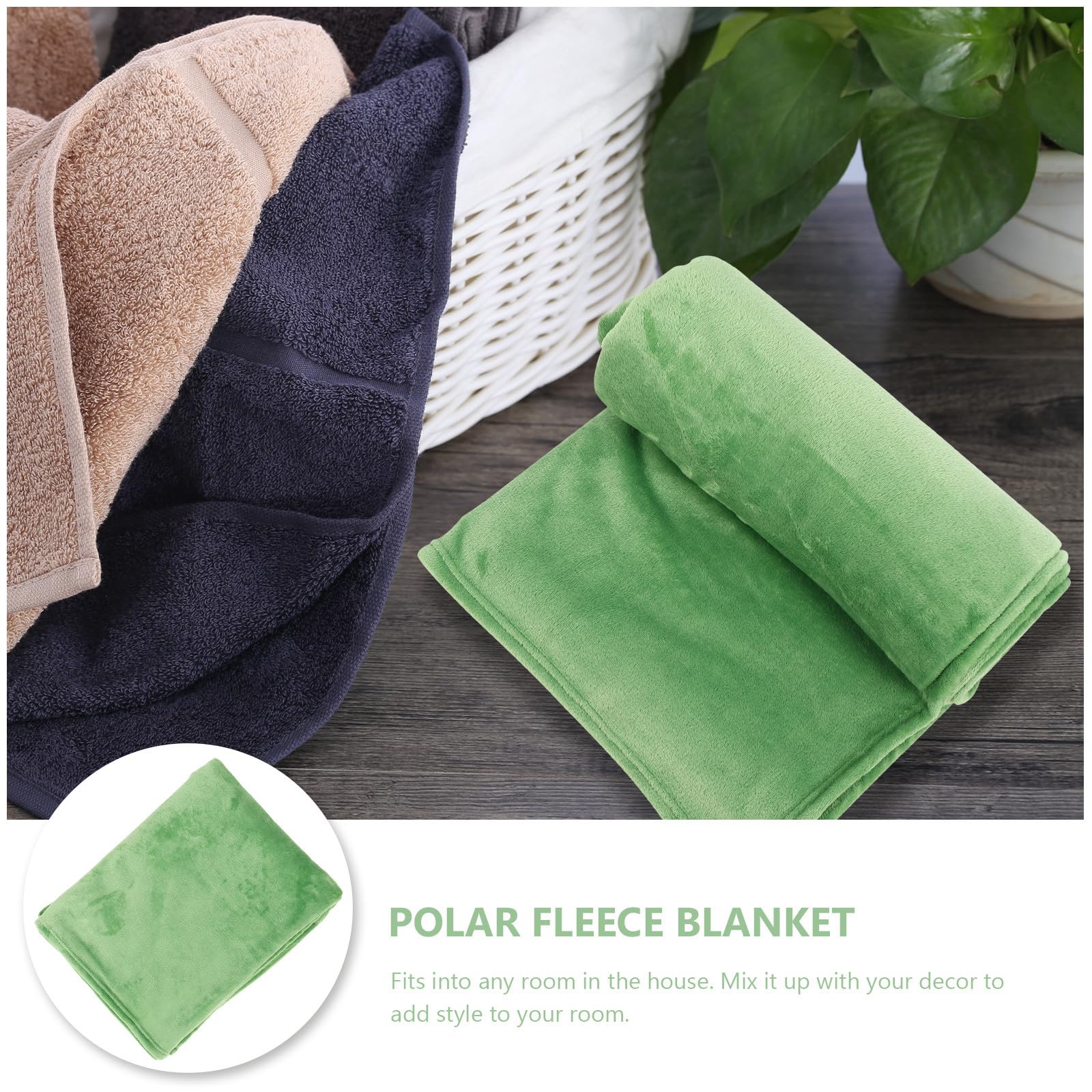 UPKOCH Polar Fleece Bettdecke aus Polyester in Grün Komfortabler Stoff und Wärmend als Schlafdecke für Kalte Nächte im Bett oder Beim Camping