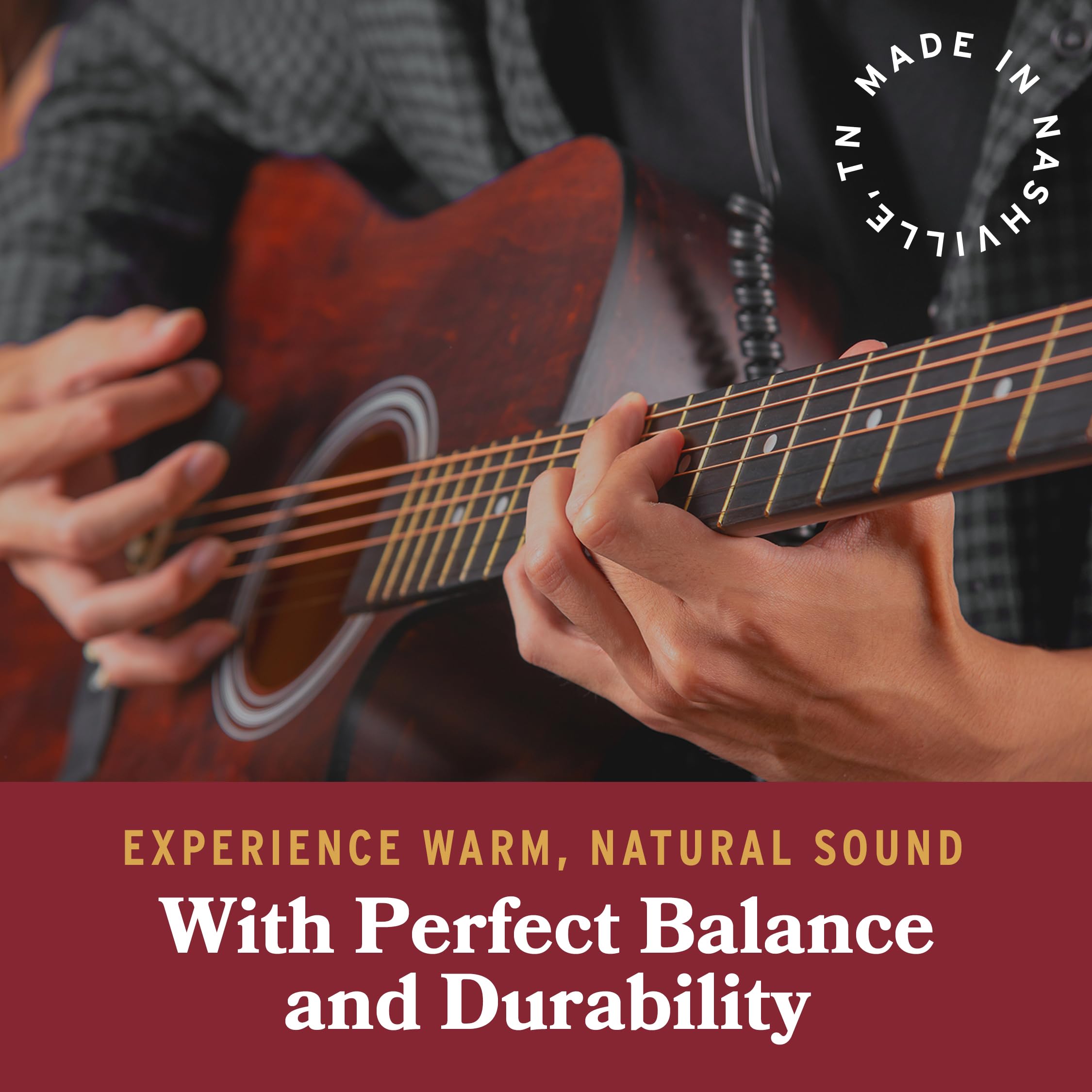 Stringjoy Balanced Heavy Gauge Naturals Phosphor Bronze Akustikgitarrensaiten 14–59, NB1459, langanhaltender, klarer und schimmernder Ton, 6 Saiten, 2 Stück