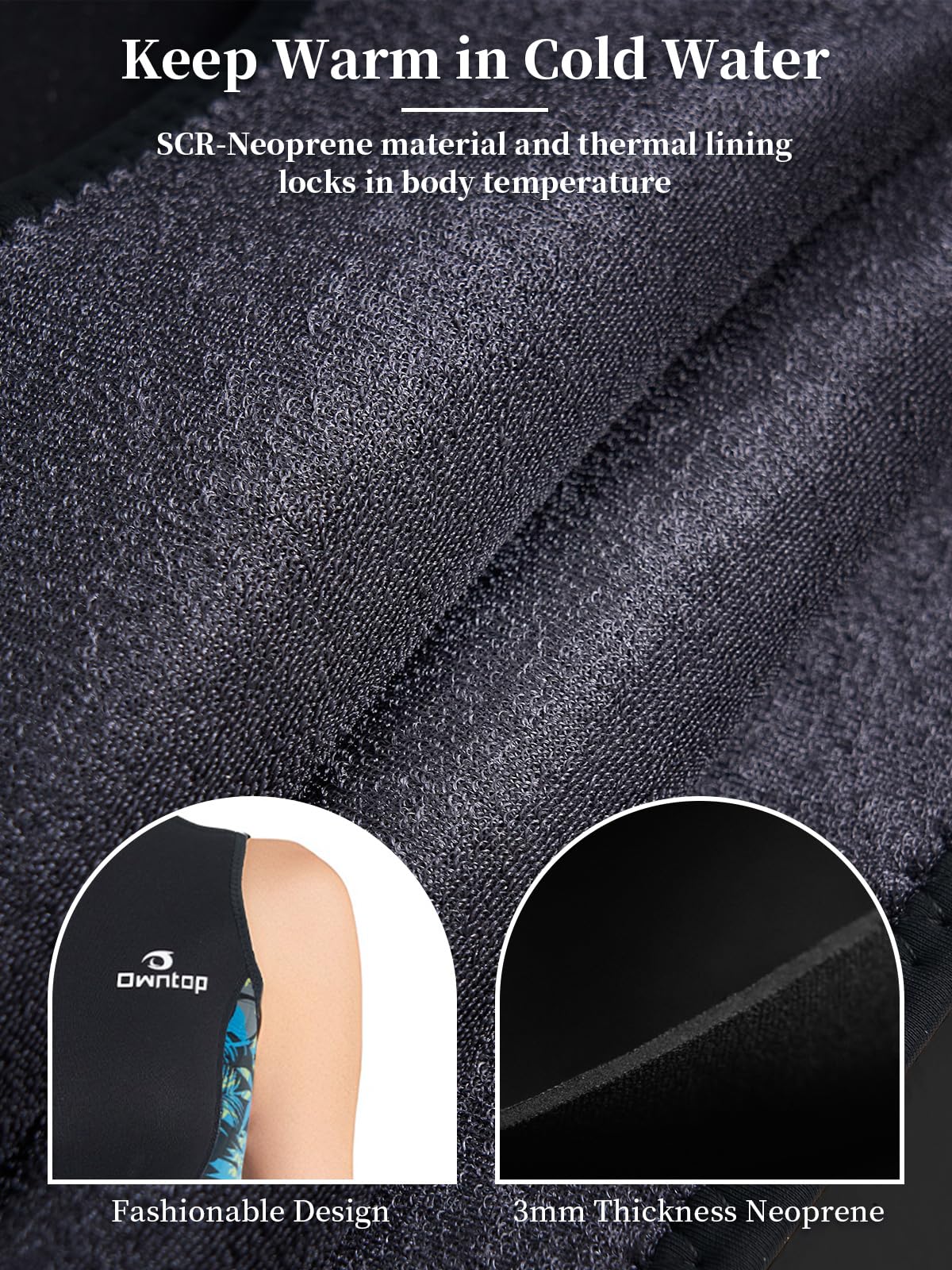 Owntop Ärmellose Neoprenanzug Oberteil Damen | 3mm Thermische Neoprenweste | Neoprenanzug Jacke | Warm Bequem | Surfen Schnorcheln Schwimmen Tauche