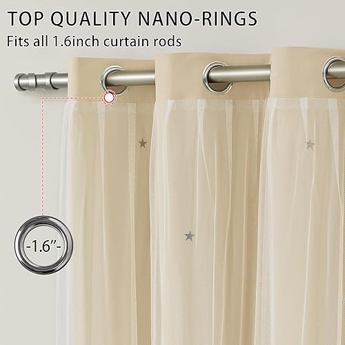 Miniatura 2 de XiDi - Cortinas para decoración de dormitorio Beige34/54/1