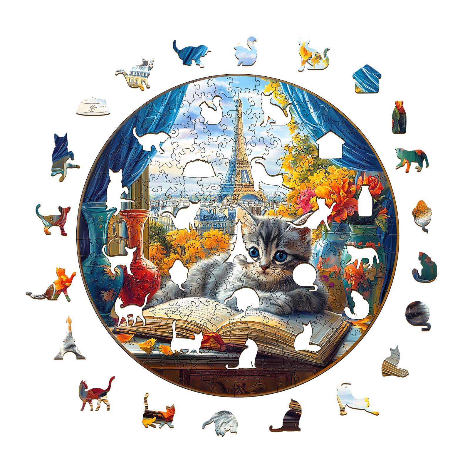 Wooden Puzzles For Adults - Pearlspire Citadel Wooden Jigsaw Puzzle, Unique Animal Shaped Wood Puzzles Adult, Christmas Birthday Gifts For Friends/Family, Home Decor 11.4 * 11.4in 195pcs