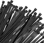 Zip Ties Heavy Duty 6 inch - Cable Ties with 40 Pounds Tensile Strength, Multi-Purpose Self-Locking Nylon Cable Zap Straps(100 Pcs), UV Resistant Nylon Wire Ties Wraps for Indoor and Outdoor (Black)