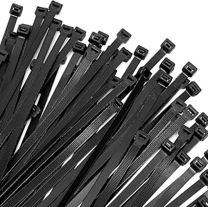Zip Ties Heavy Duty 6 inch - Cable Ties with 40 Pounds Tensile Strength, Multi-Purpose Self-Locking Nylon Cable Zap Straps(100 Pcs), UV Resistant Nylon Wire Ties Wraps for Indoor and Outdoor (Black)