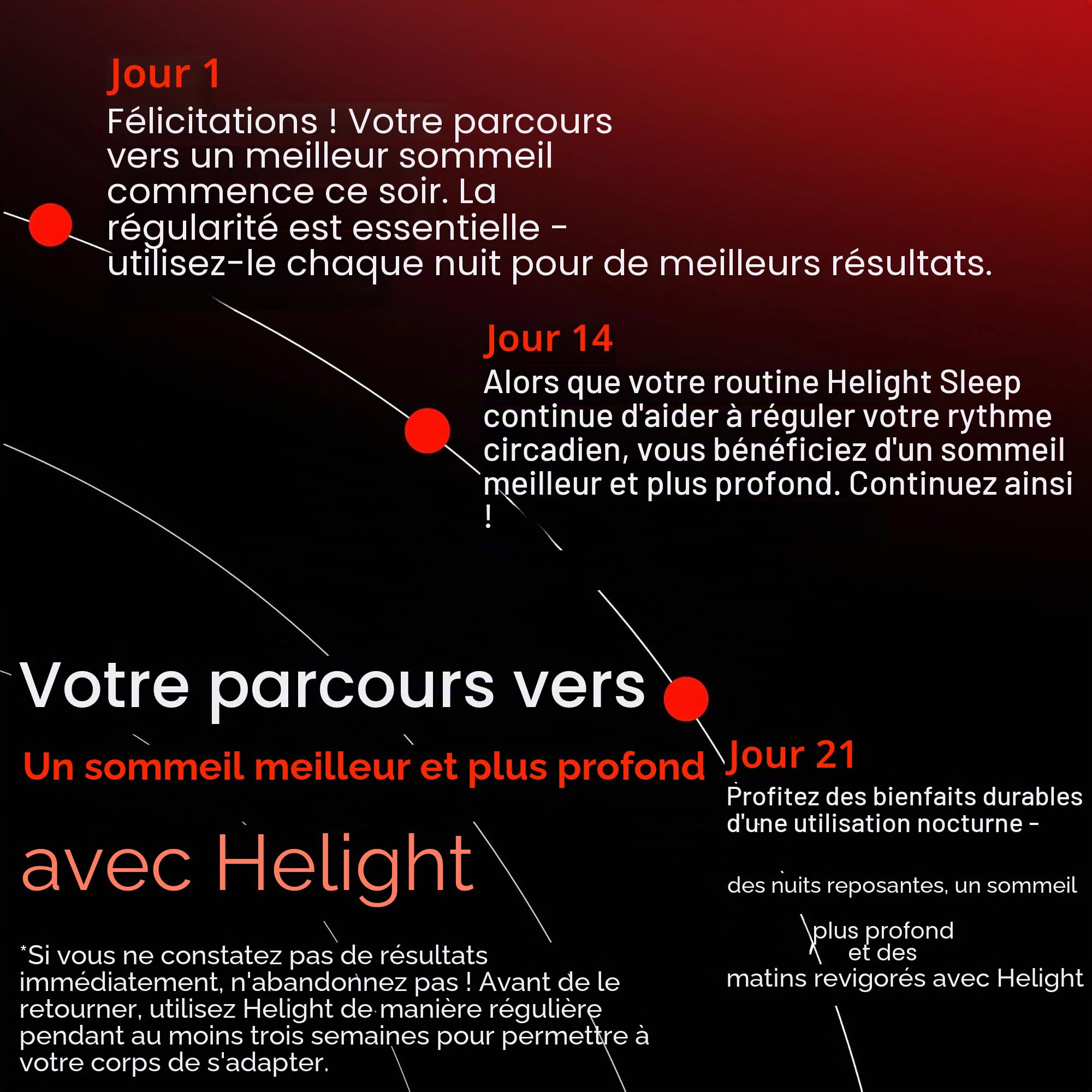 Helight Dispositif de sommeil de thérapie par lumière rouge – Lampe de sommeil à lumière rouge pure 630 nm pour soutenir la relaxation profonde – Lampe de repos soutenue par la science pour les