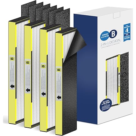 [ELOWOKE] 4-Pack 4825 HEPA Filter B Compatible with Germ-Guardian Air Purifier