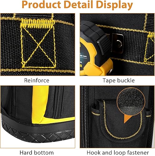 Miniatura 3 de Mochila de herramientas, bolsa de herramientas con bolsillos multiusos, bolsa de herramientas impermeable con correas acolchadas para hombros,