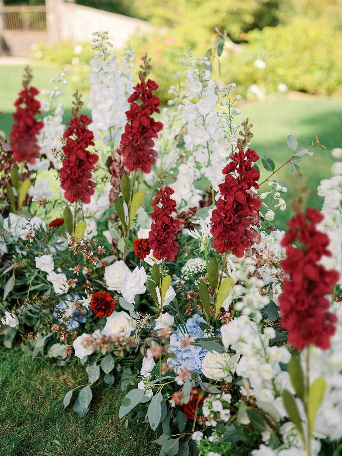 IPOPU Red Delphinium Artificial Flowers 33.46 in Snapdragon Antirrhinum Hyacinth Flowers 6 PCS Silk Flowers Long Stem Flowers for Wedding Home Decor(Red) - Image 5