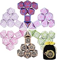 Vista 22 de CiaraQ Juego de dados poliédricos – Dados de juego de rol DND para juegos de mesa RPG de Dungeons and Dragons, multicolor, 42 piezas