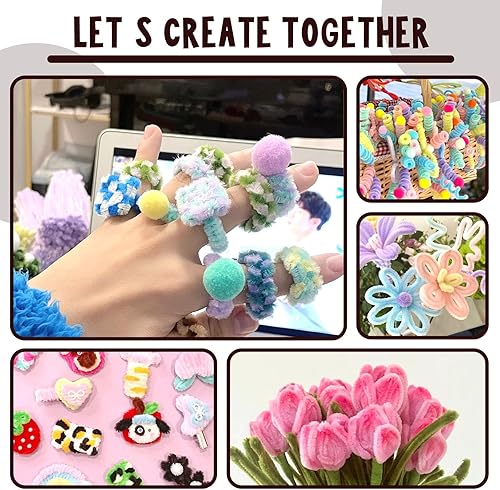 Vista 14 de 150 limpiadores de tuberías blancos – Limpiadores de tuberías de felpilla para proyectos de arte y manualidades Blanco a