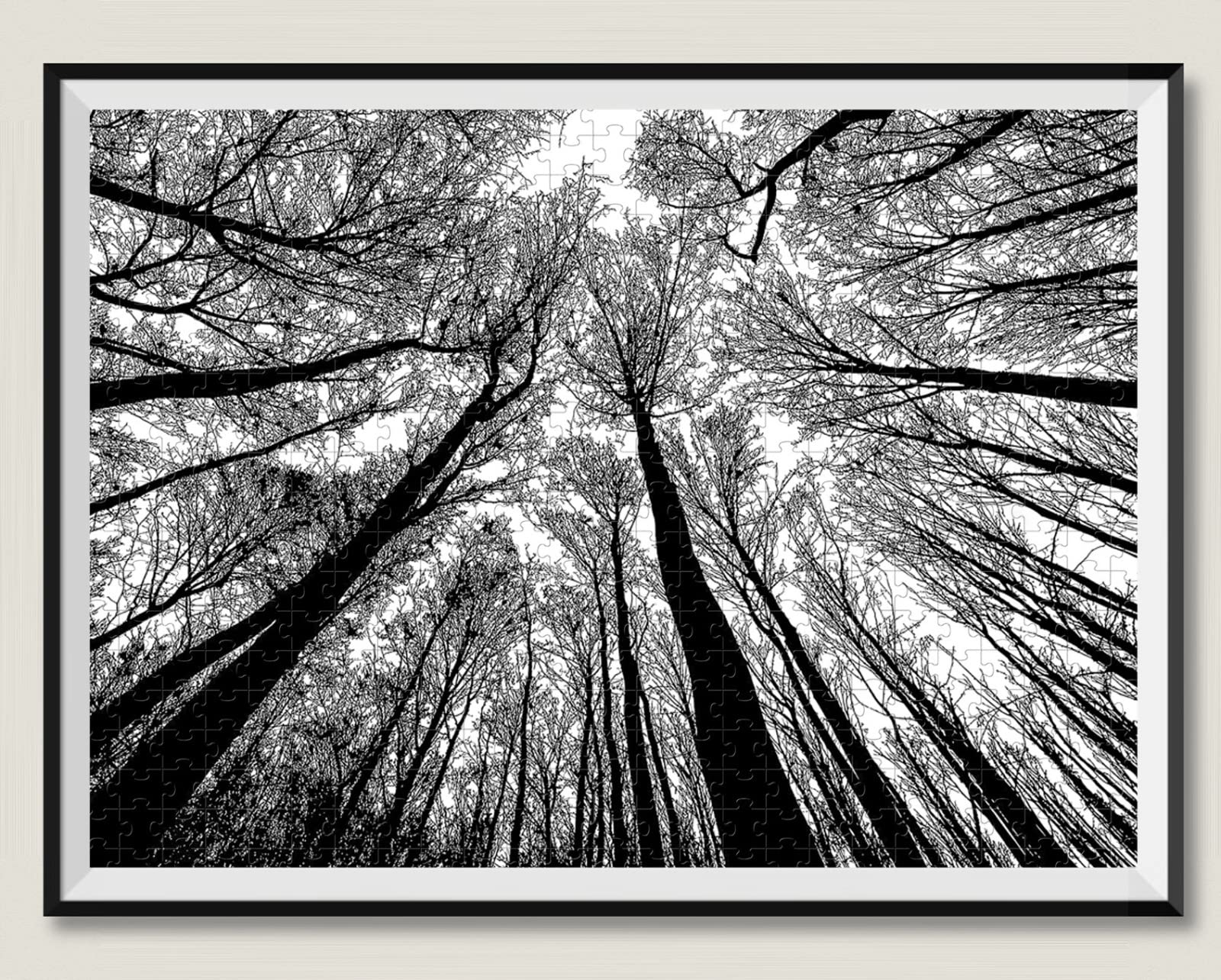 3000 pièces Puzzle en Bois Noir et Blanc Arbres Naturel Paysage Artisanat Cadeau Famille Classique Puzzle