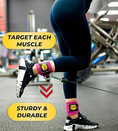 Miniatura 2 de Correas de tobillo para máquinas de cable, correas de tobillo ergonómicas para entrenar - Correa de tobillo con respaldo de glúteos, puños de