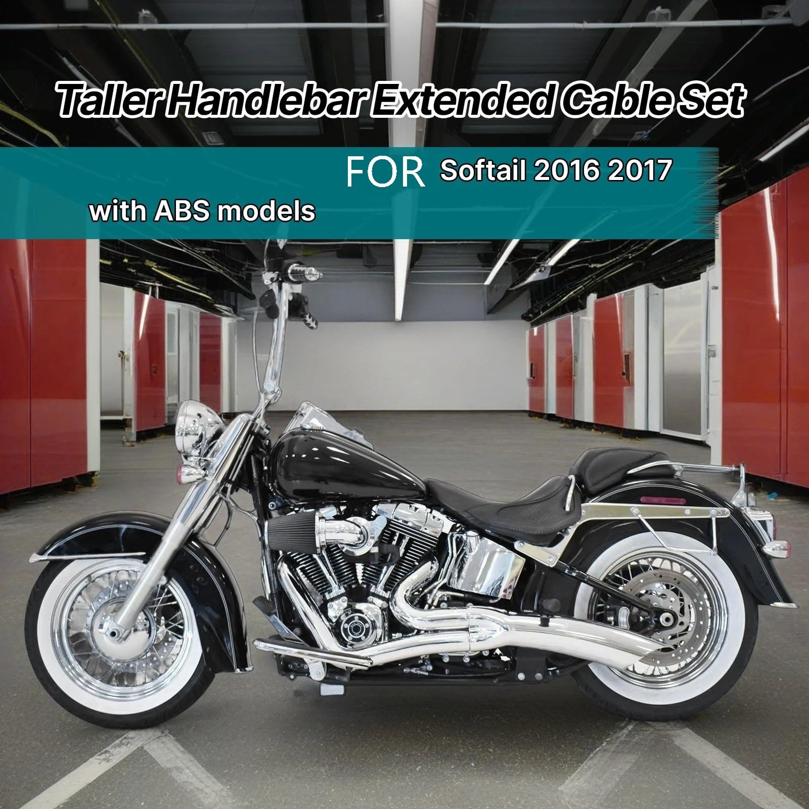Kable napędowe Pasuje do Harley 2016 ABS, linka sprzęgła przewód hamulcowy, magistrala CAN, kierownica 16" rozszerzony zestaw modeli Motocyklowe kable napędowe(Black 16 inch)