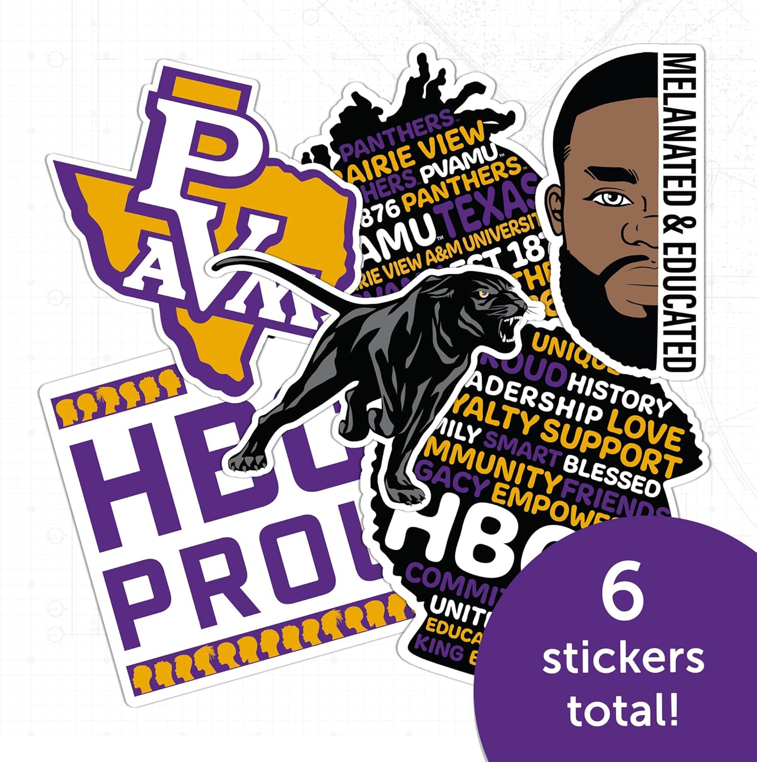 Desert Cactus Prairie View A&M University Sticker Panthers PVAMU Sticker Vinyl Decals Laptop Water Bottle Car Scrapbook (T2 HBCU-D) - Image 4