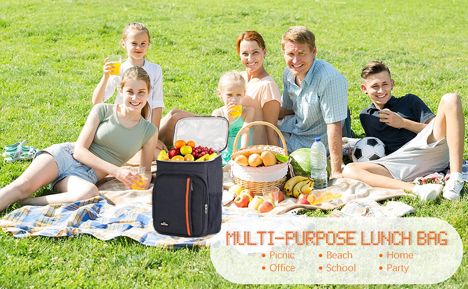 Borsa Termica Frigo 22L Isoterma Impermeabile per Picnic Campeggio